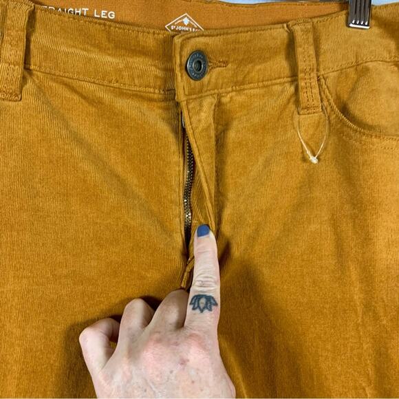 St Johns Bay Womens Corduroy Pants Sz 14 Orange Preppy Fall Holiday Straight Leg - Picture 3 of 12